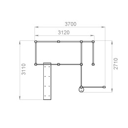 Спортивный комплекс № 2 брусья, 2 турника, скамья